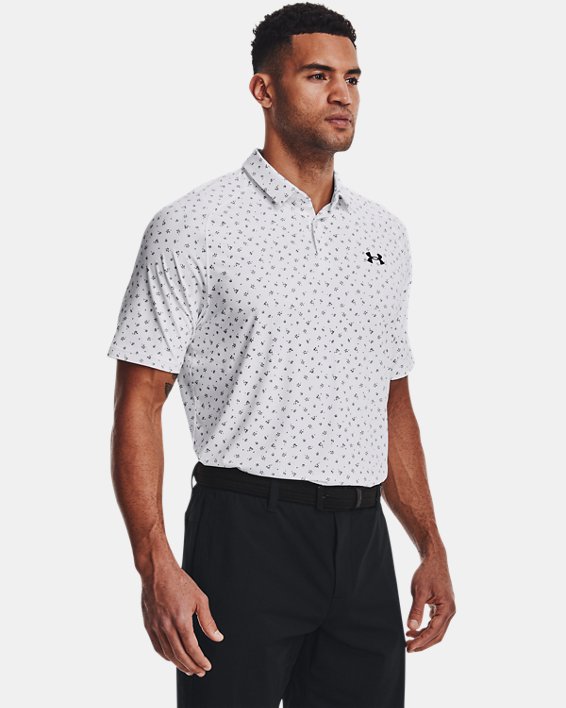 Men's UA Iso-Chill Floral Dash Polo, White, pdpMainDesktop image number 0